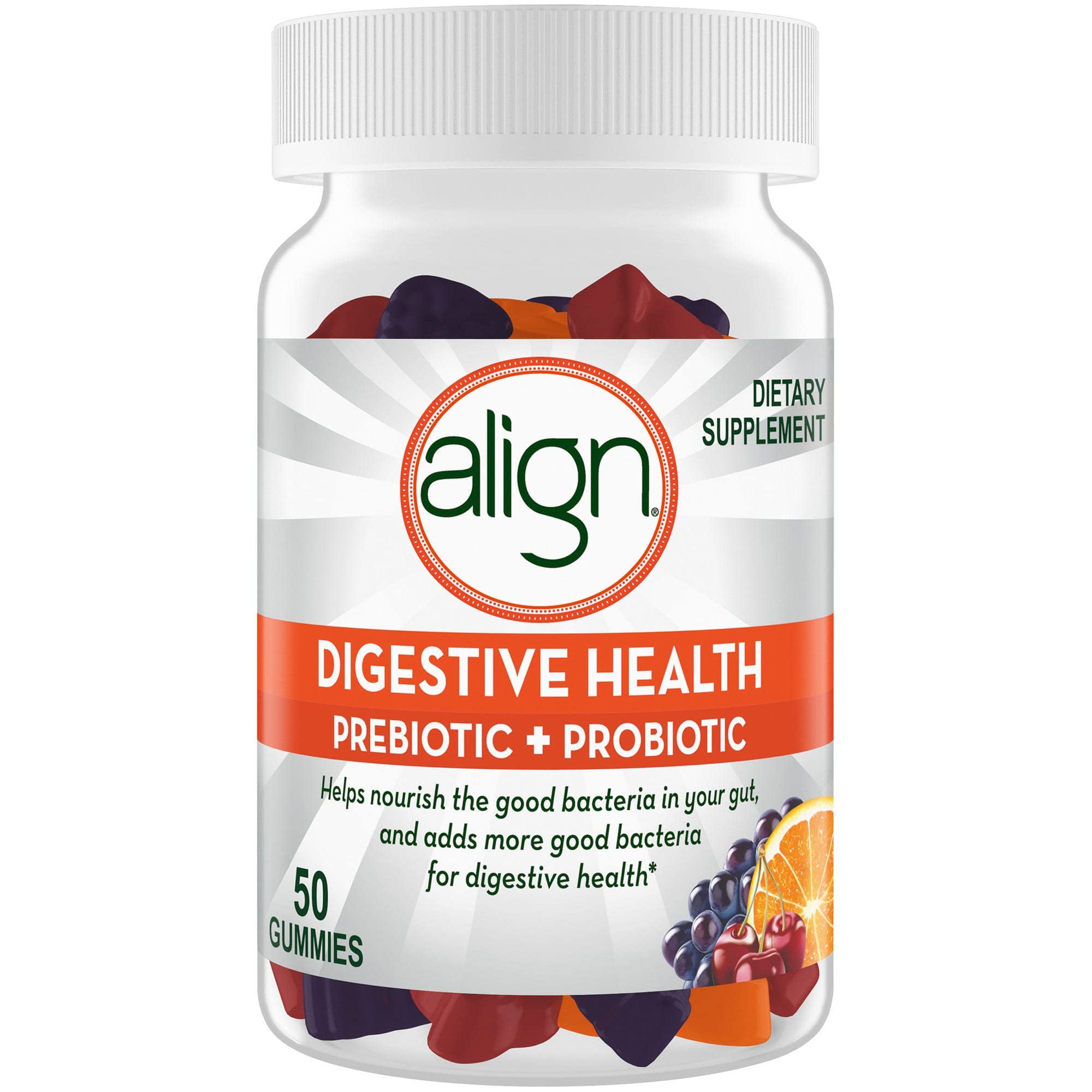 Align Digestive Health Prebiotic + Probiotic Gummies Fruit Flavored