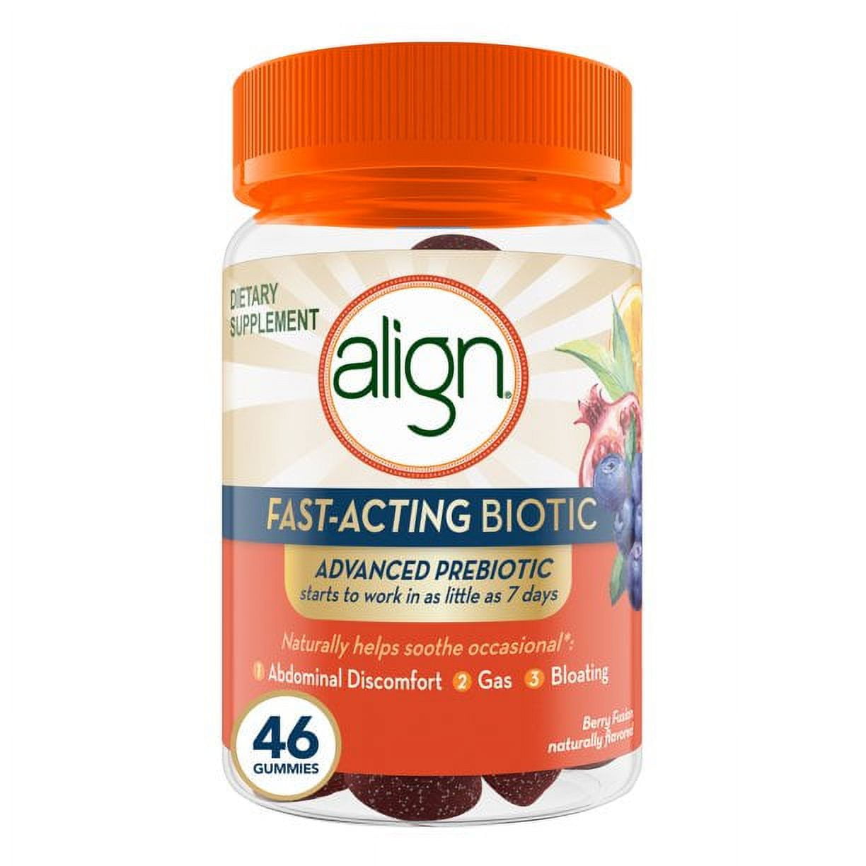 Align FastActing Biotic, Prebiotic Probiotic Supplement, 46 Gummies