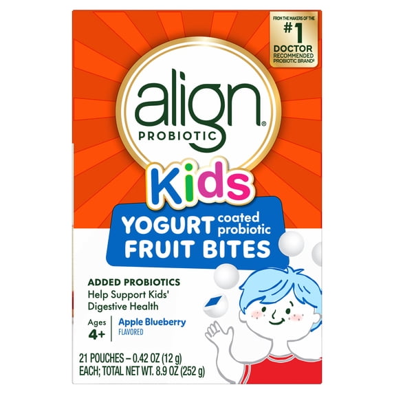 Align Kids Probiotic Yogurt Coated Fruit Bites Probiotic Supplement, 21 Count