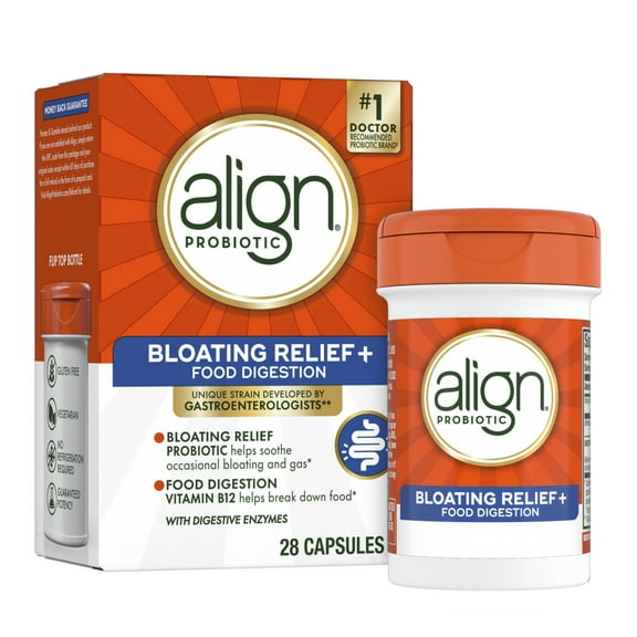 Align Probiotic Capsules Bloating Relief Food Digestion, Daily Probiotic Supplement, 28 Count