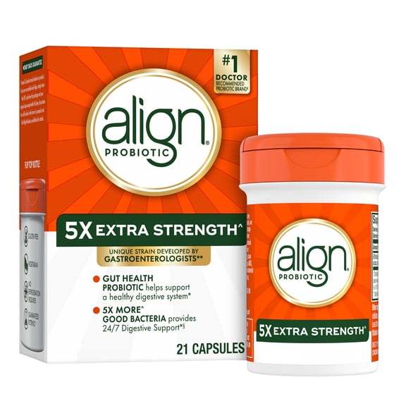 Align Probiotic Extra Strength, 5X More Good Bacteria^, 21 Capsules