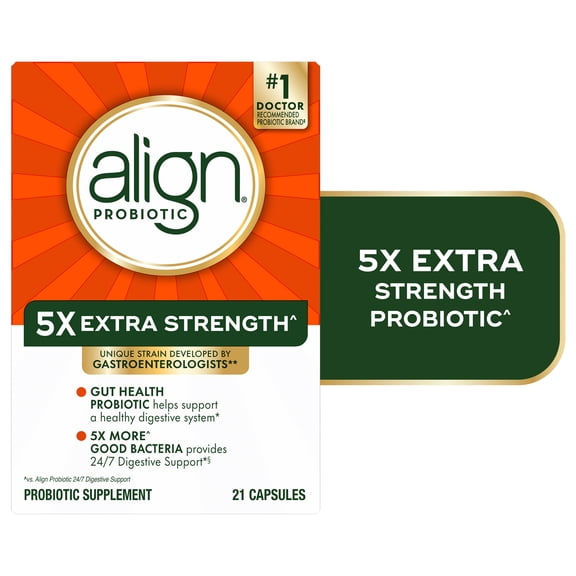 Align Probiotic Extra Strength, 5X More Good Bacteria, 21 Capsules