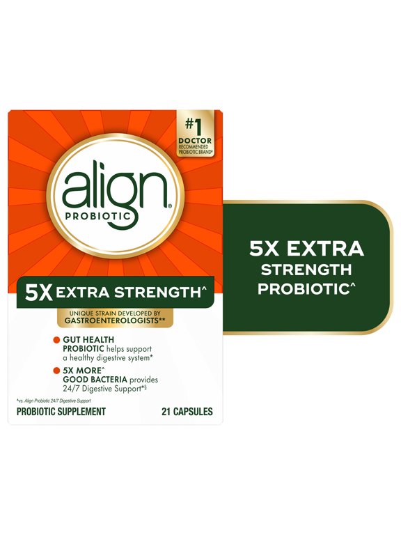 Probiotic Extra Strength, 5X More Good Bacteria, 21 Capsules