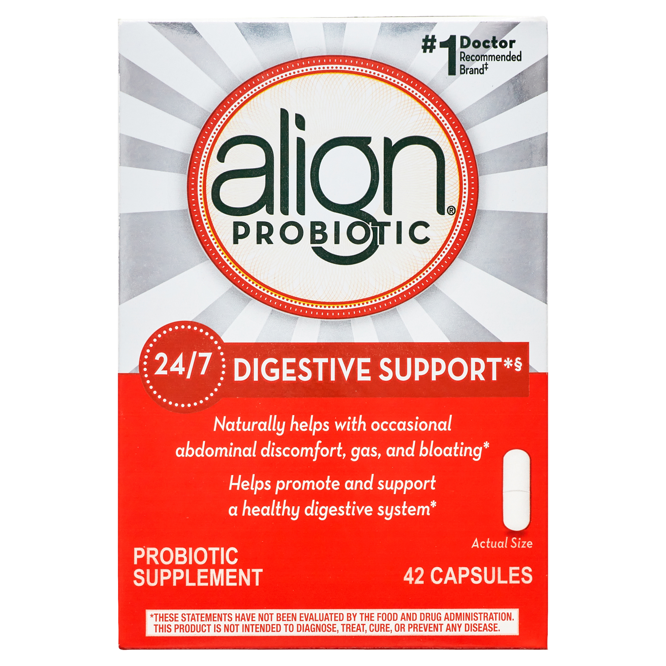 Align Probiotic Capsules, Men and Women's Daily Probiotic Supplement for Digestive Health, 42 Ct - image 1 of 7