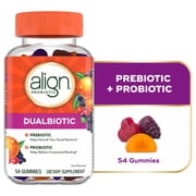 Align Dualbiotic, Prebiotics and Probiotics for Women and Men, Fruit Flavor, 54 Gummies
