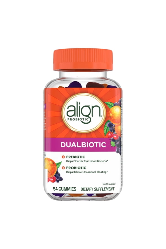 Dualbiotic, Prebiotics and Probiotics for Women and Men, Fruit Flavor, 54 Gummies
