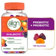 Align Dualbiotic, Prebiotics and Probiotics for Women and Men, Fruit Flavor, 90 Gummies
