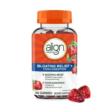 Align Probiotic Gummies Bloating Relief + Digestion, Daily Probiotic Supplement, 60 Gummies