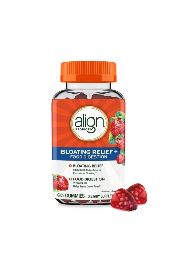 Probiotic Gummies Bloating Relief + Digestion, Daily Probiotic Supplement, 60 Gummies