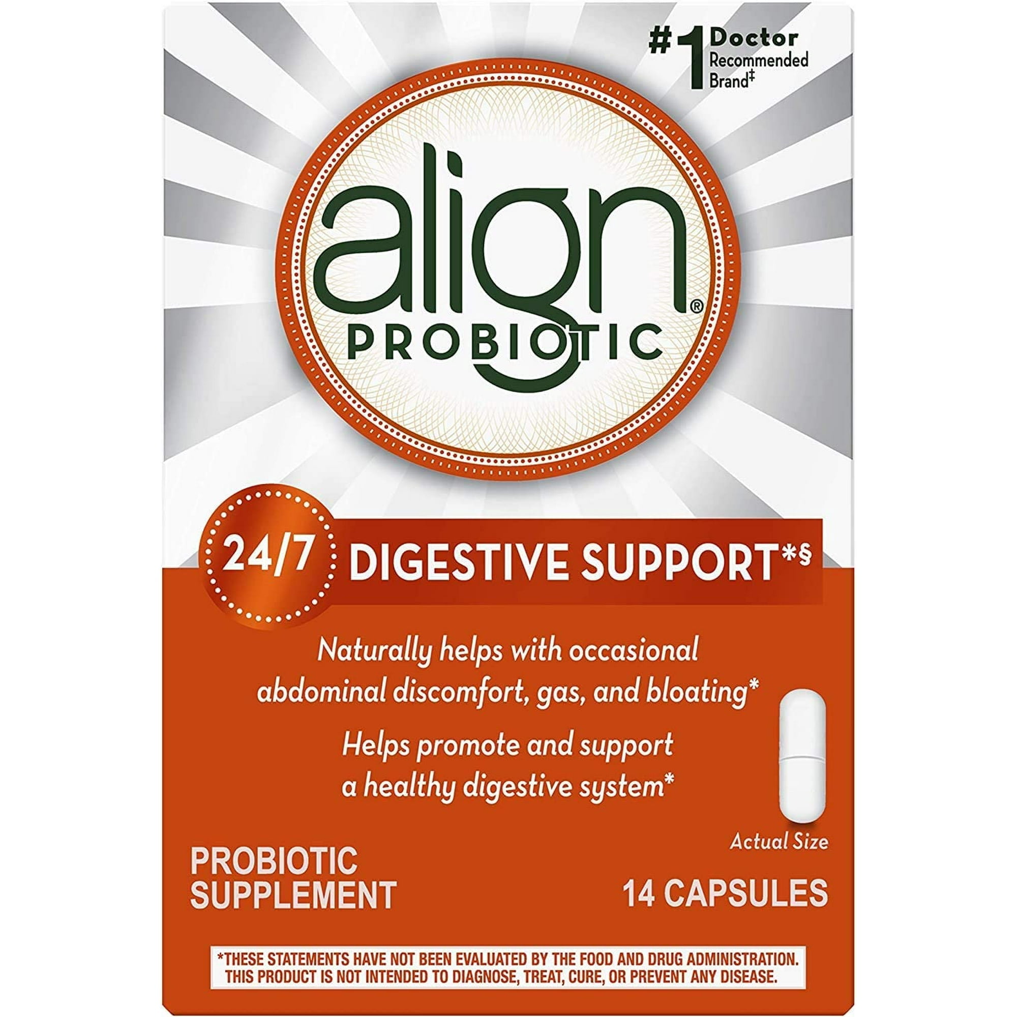 Align Probiotic, Probiotics for Women and Men, Daily Probiotic Supplement for Digestive Health*, #1 Recommended Probiotic by Doctors and Gastroenterologists, 14 Capsules