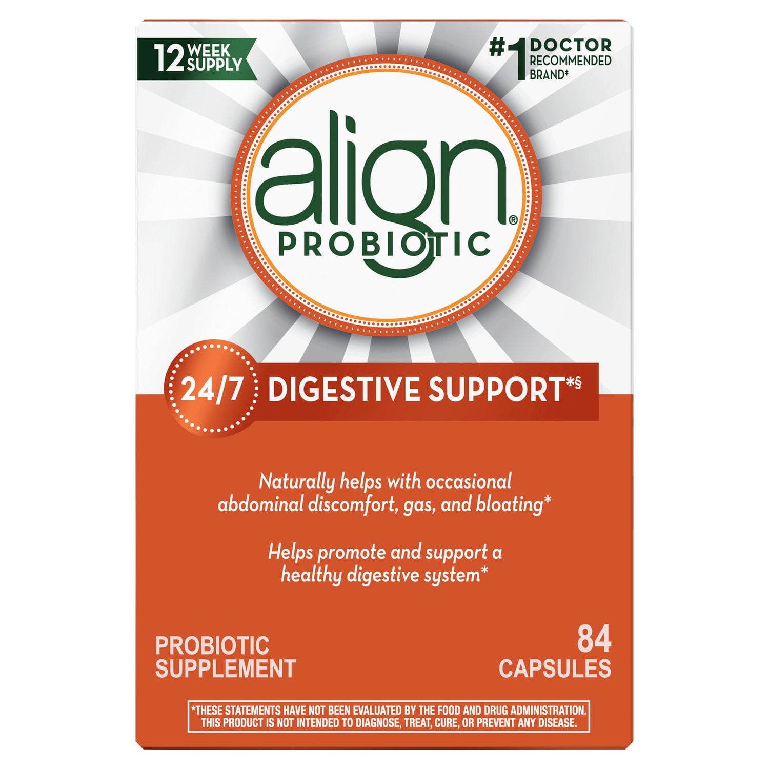 Align Probiotic Supplement 84 Capsules Each for Daily Digestive Health One Billion