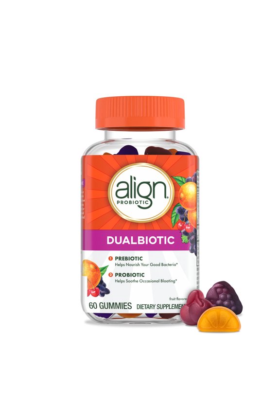 Dualbiotic, Prebiotics and Probiotics for Women and Men, Fruit Flavor, 60 Gummies