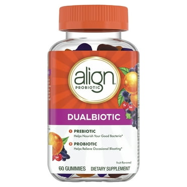 Align Prebiotic Probiotic Supplement Gummies, Natural Flavors, 60 ct