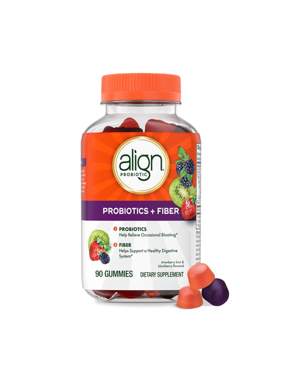 Probiotics + Fiber Gummies, Probiotic for Digestive Health, 90 Count