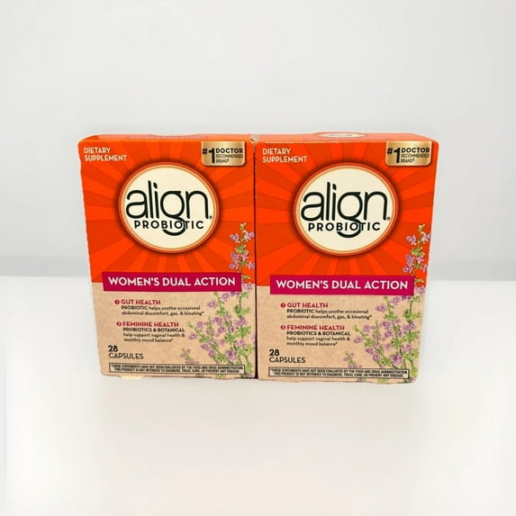 Align Probiotic, Women's Dual Action, Probiotics for Women, Multi-Strain Probiotic with Chaste Tree, Supports Feminine Health*, Soothes Occasional Bloating, Gas, Abdominal Discomfort*, 28 Capsules