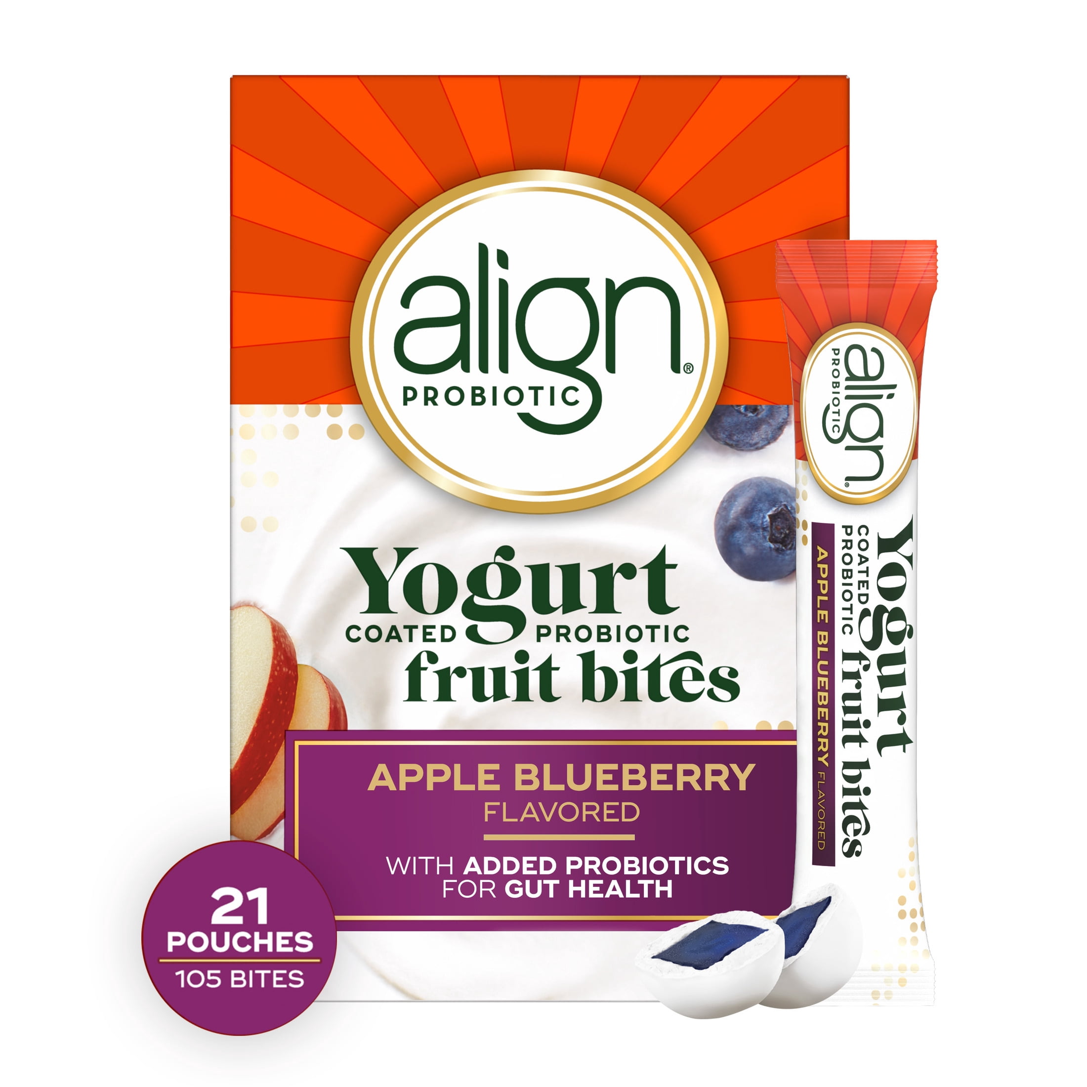 Align Probiotic Yogurt Coated Fruit Bites, Probiotic Supplement, 21 Count