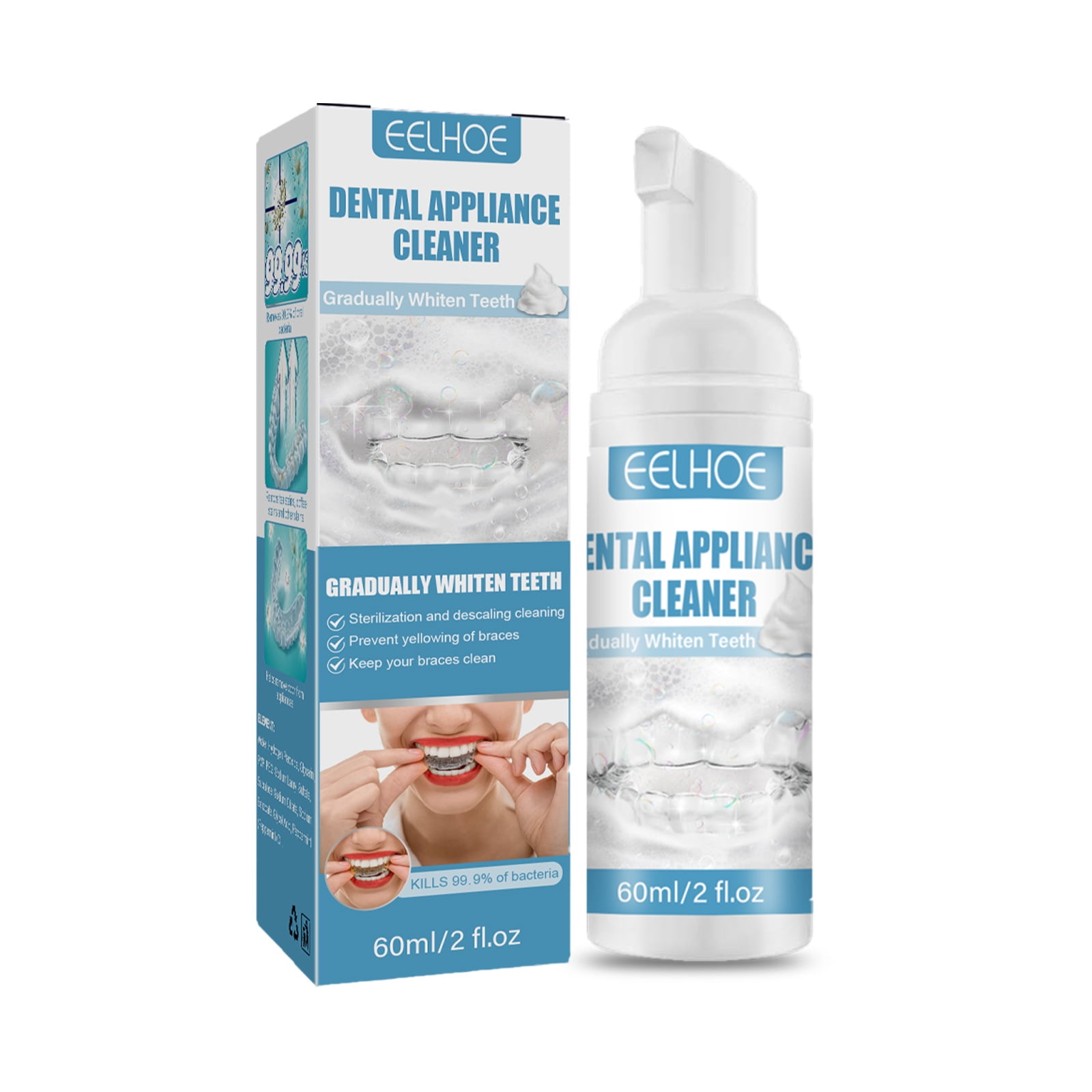 Aligner Cleaner \u0026 Whitening Foam 60ml, Clean Retainer and Braces, for Oral Care