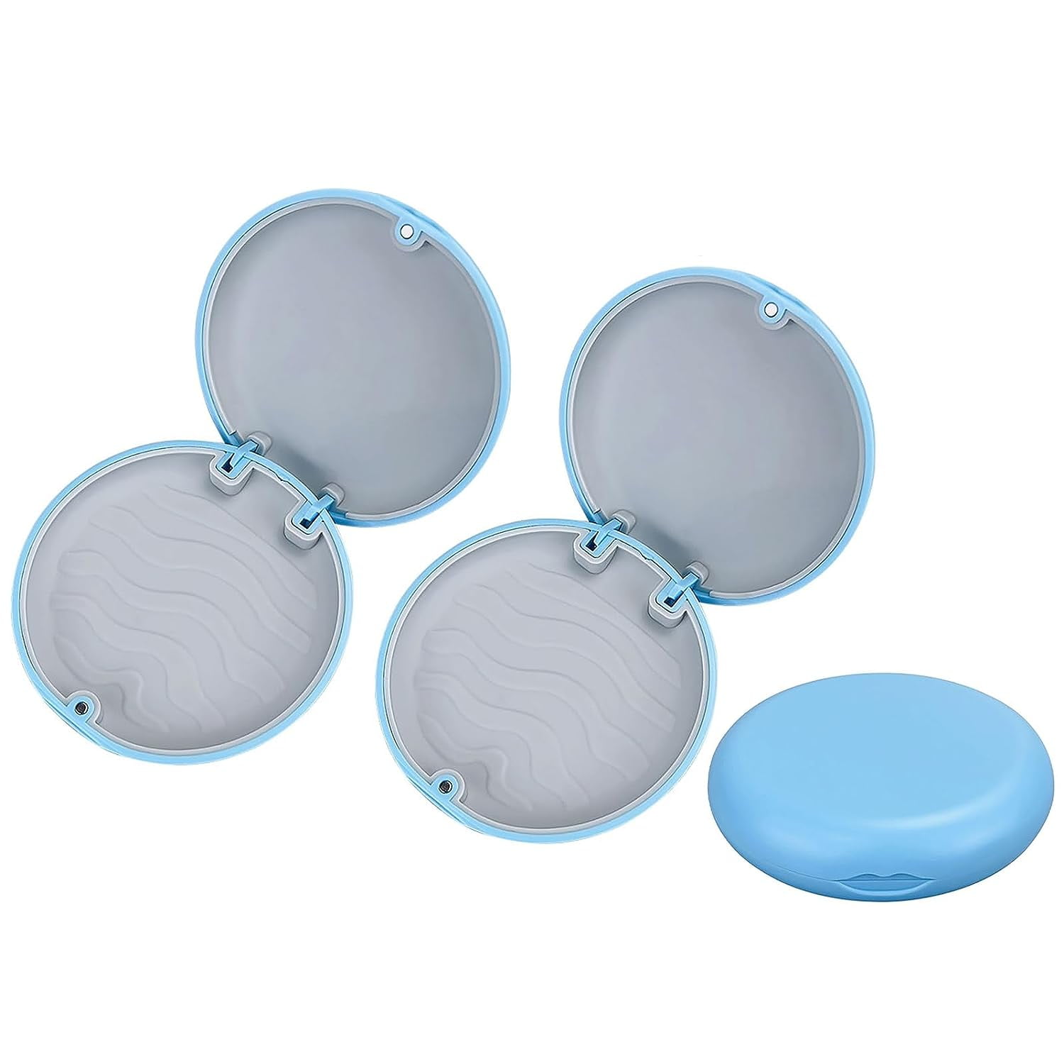 Aligner and Retainer Case, 2PCS Solid Orthodontic Aligner Retainer Case Denture False Box, Mouthguard Case Holder Protective Case for Oral Care Dentisty - Blue