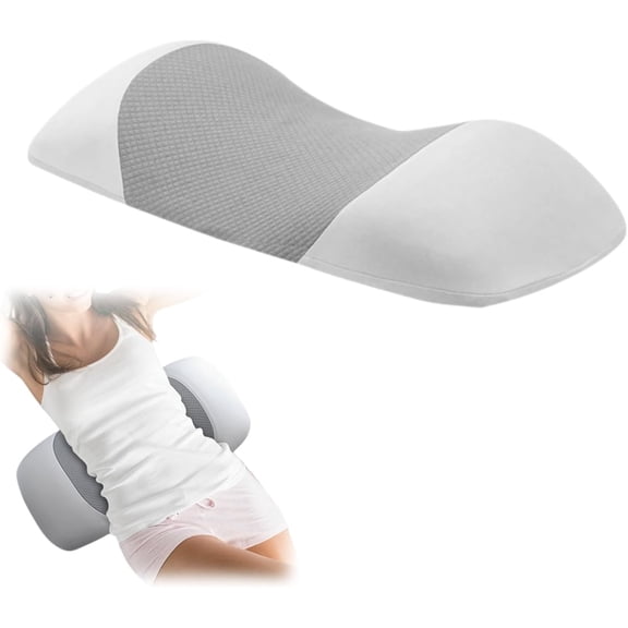 Alignex Pro Lumbar Support Pillow, Ergonomic Contoured Memory Foam Back Support Cushion, Relieves Lower Back Pressure and Full-Body Fatigue, Easy-Clean Removable Cover, Ideal for Sleeping