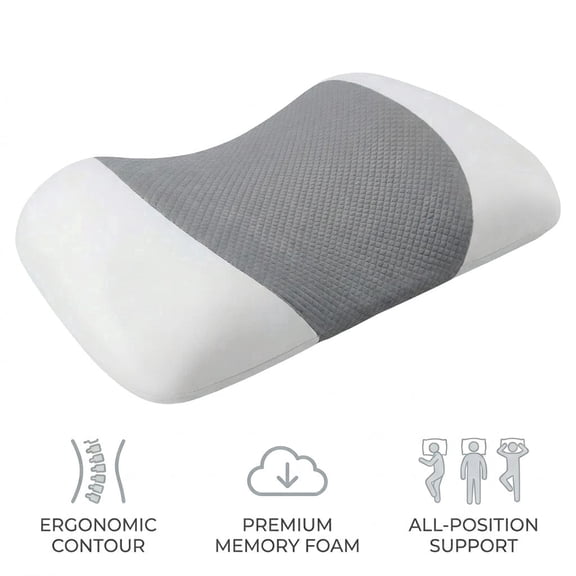 Sciatica Pillow – Ergonomic Memory Foam Lumbar Support Pillow for Bed, Lower Back Support Pillow for Sleeping, Waist Support Cushion for Side, Back, and Stomach Sleepers(gray)
