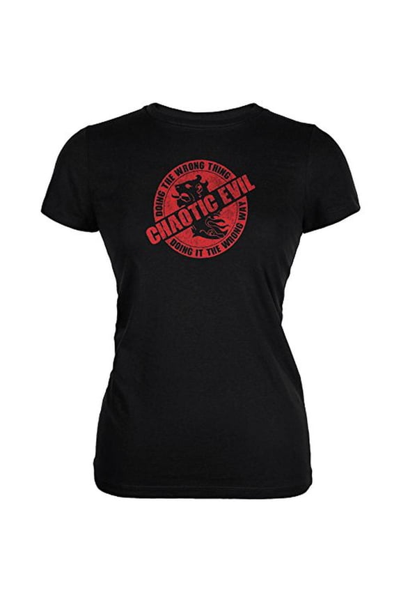 Alignment Chaotic Evil Juniors Soft T Shirt Black 2XL