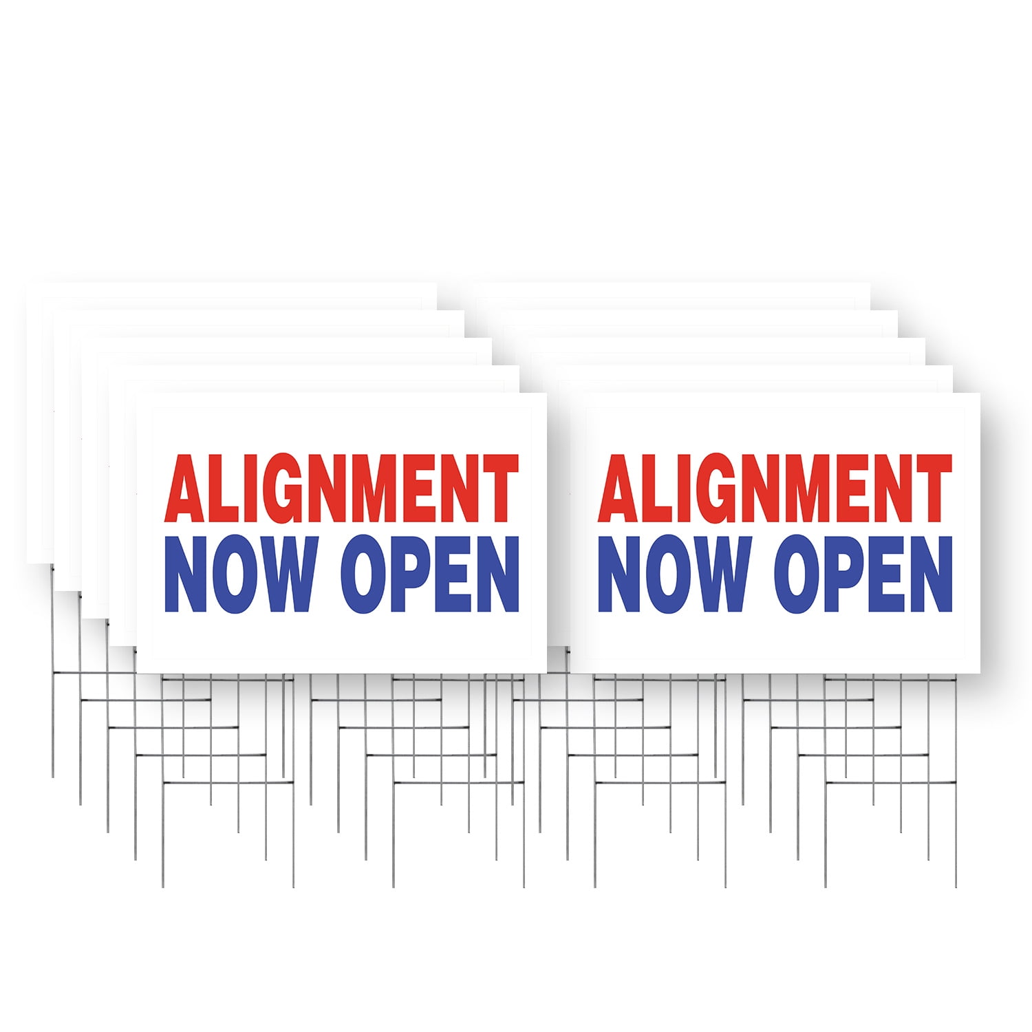 Alignment Now Open Yard Sign 10 Pack of 24 Inch x 36 Inch Double Sided ...