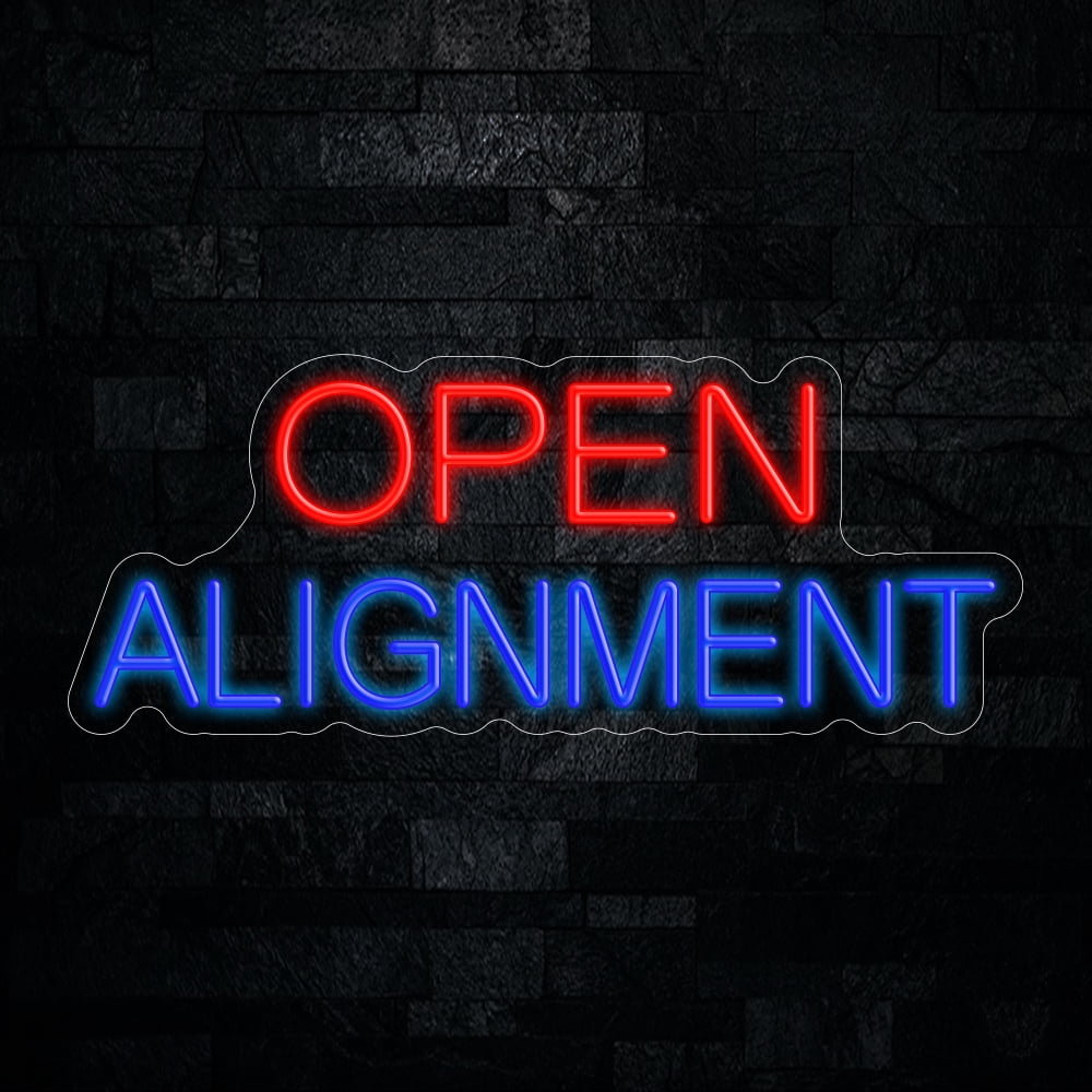 Alignment Open LED Neon Sign 25"L x 10"H #25045