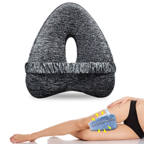 Alignment Pillow for Side Sleepers, Memory Foam Hip & Knee Support Pillow with Adjustable Strap, Soothing Relief for Hips, Knees, Joints and Muscles