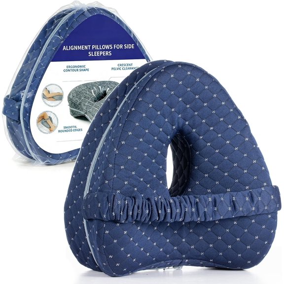 Alignment Pillows for Side Sleepers, Side Sleeper Leg Support,Hip Alignment Pillow for Legs/Hips/Buttocks/Back (lighe Bule)
