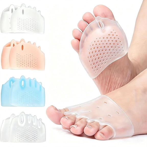 Alignura 3 in 1 Pro Toe Straighteners - Silicone Toe Separators for Curled Toes, Breathable Holes and Cushioned Support for Everyday Wear (Transparent)