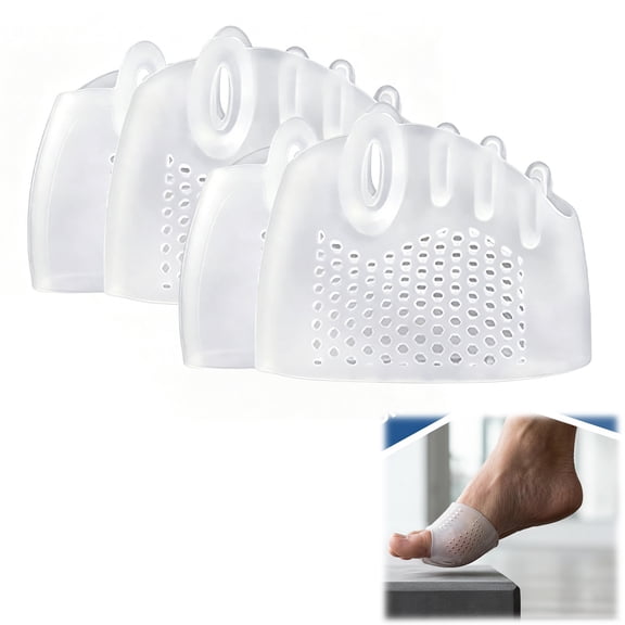 Alignura 3 in 1 Pro Toe Straighteners, Silicone Toe Separators with Forefoot Cushion, Breathable Toe Spacers for Hammertoe Bunion Relief (Transparent, Two pairs)