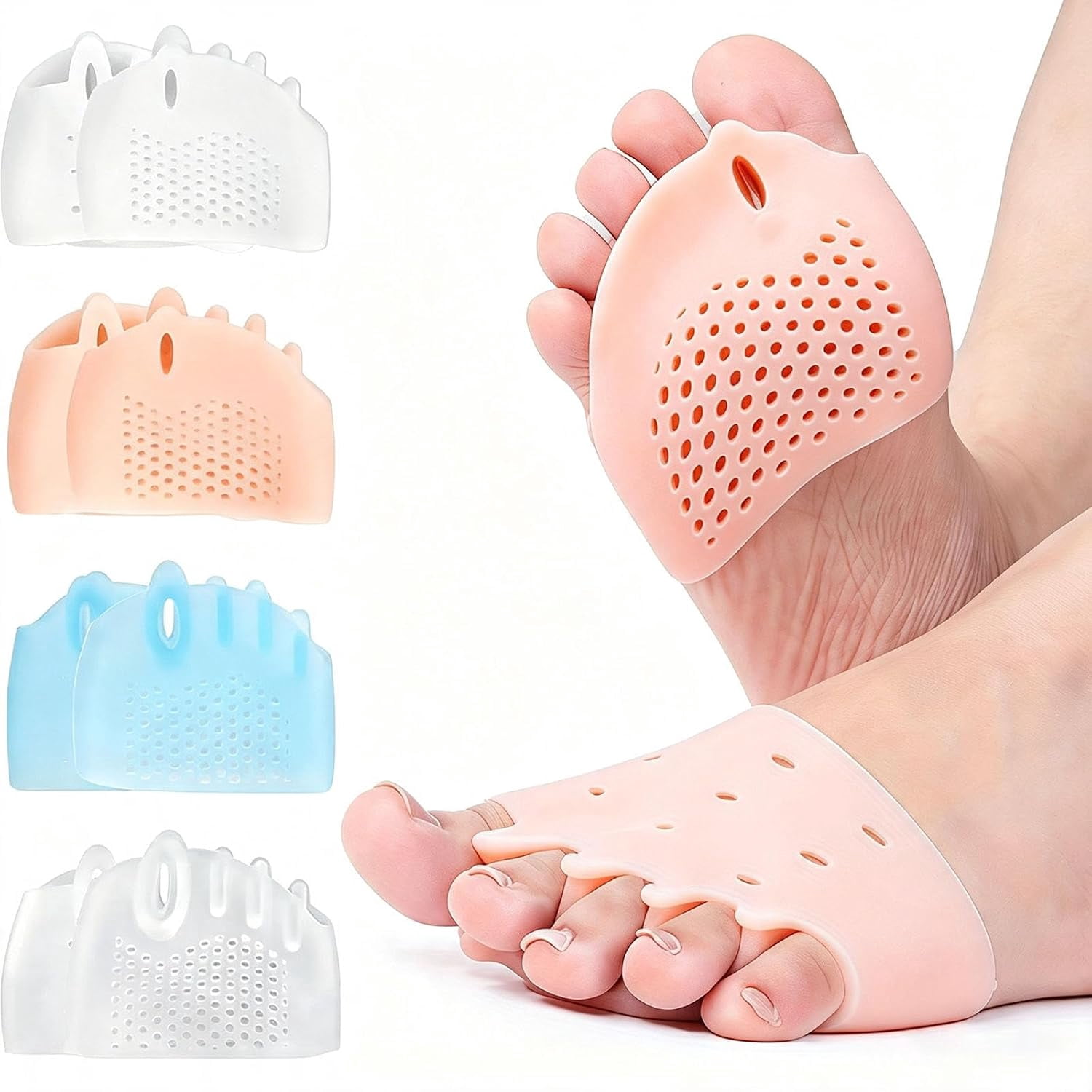 Alignura 3 in 1 Pro Toe Straighteners - Silicone Toe Separators for Curled Toes, Breathable Holes and Cushioned Support for Everyday Wear (pink)