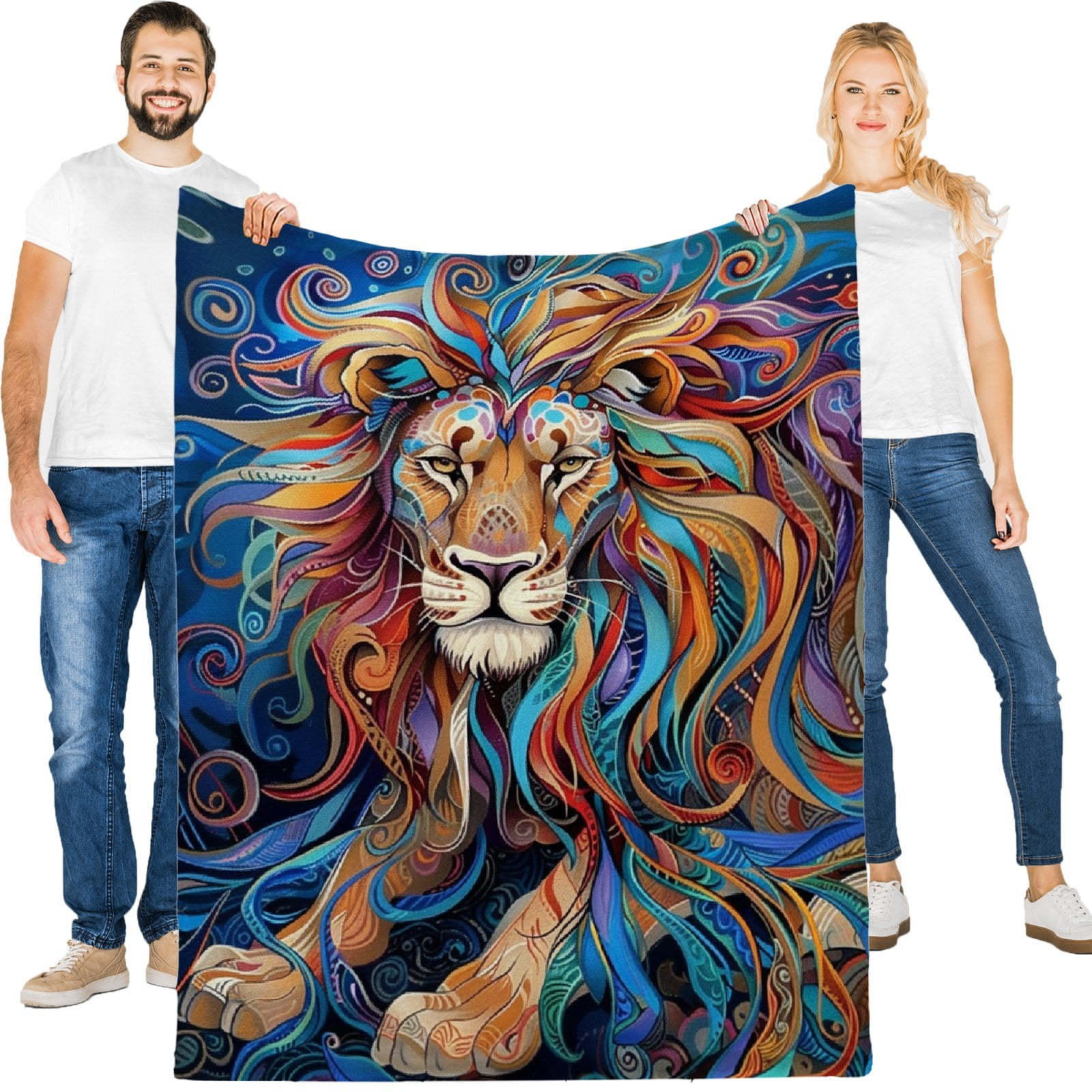 Aliio Vibrant Lion Fleece Blanket For Bed Lion Fleece Throw Blanket