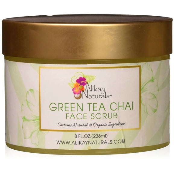 Alikay Naturals Green Tea Chai Face Scrub, 8 Oz.,Pack of 2