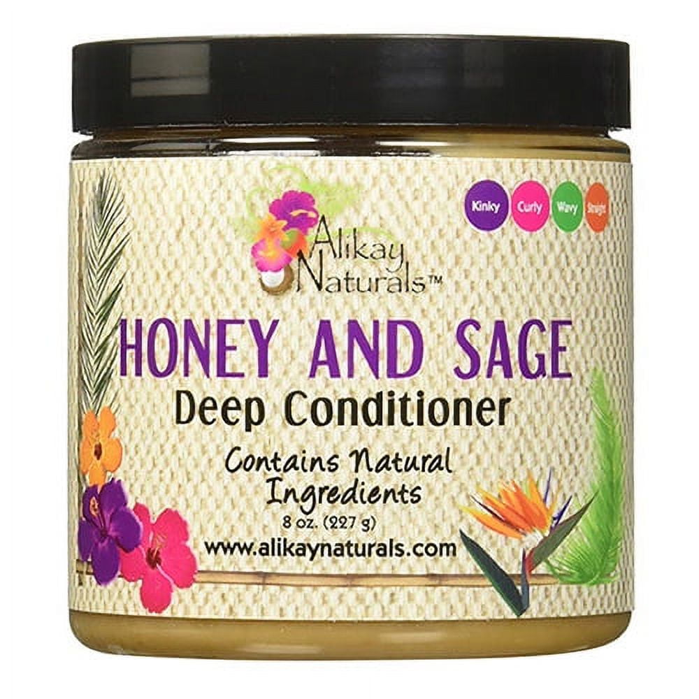 Alikay Naturals Honey and Sage Deep Conditioner Natural Honey, Babassu and Sage, 8 oz