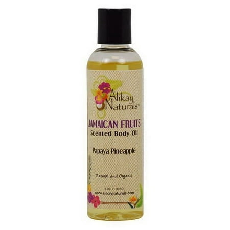 Alikay Naturals Jamaican Fruits Scented Body Oil Papaya And Pineapple, 4 Oz, 6 Pack