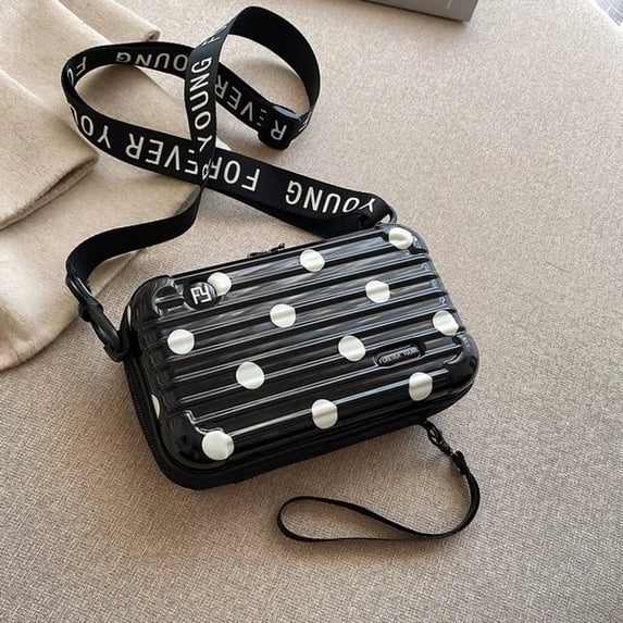 Alikpop Black & White Polka Dot Mini Hardshell Crossbody Bag ...