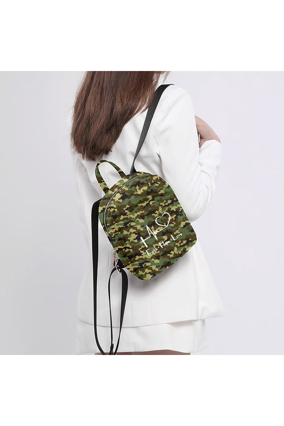 FORMRS Faith Hope Love Pattern Mini Backpack Purse for Women Travel Daypack Casual Shoulder Bag, Sunflower Pattern