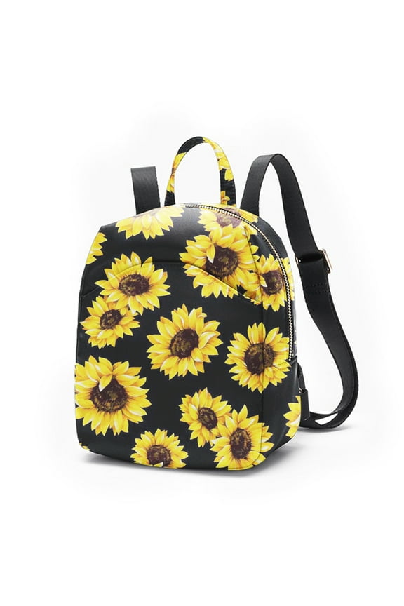 Sunflower Mini Backpack For Women Small Backpack Purse For Ladies Cute Bookbag Travel Shoulder Bag With Charm