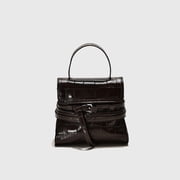Alikpop Women Croc Embossed PU Mini Top Handle Handbag, Detachable Adjustable Crossbody Shoulder Purse for Daily Party Coffee