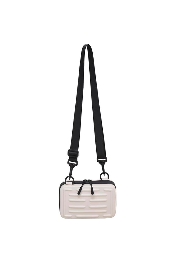 men's waterproof pu hard shell crossbody bag, textured small shoulder bag