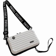 Alikpop white hard shell crossbody, plastic mini makeup shoulder bag