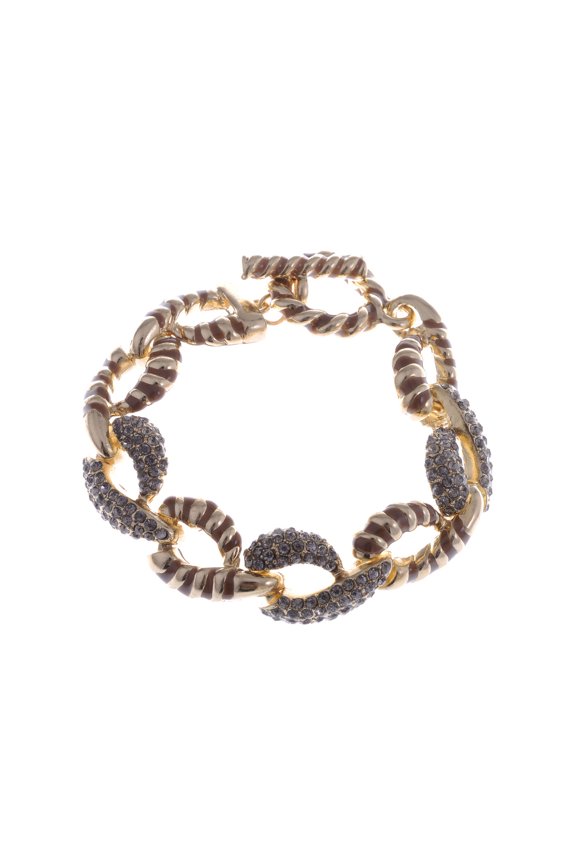 Golden Tone Infinity Loop Abstract Coiling Snake Serpent Rope Cord Chain Bangle Bracelet