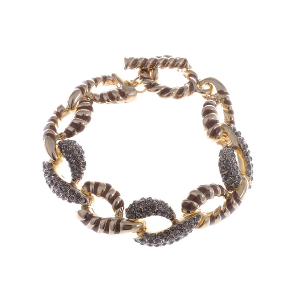 Alilang Golden Tone Infinity Loop Abstract Coiling Snake Serpent Rope Cord Chain Bangle Bracelet