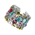 thumbnail image 1 of Alilang Rhinestone Vintage Floral Rainbow Crystal Bracelet Cuff, 1 of 4