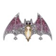thumbnail image 1 of Alilang Silver Tone Halloween Ombre Pink Vampire Bat Wing Crystal Rhinestone Animal Brooch Pin, Pink, 1 of 4