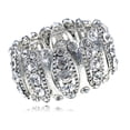 thumbnail image 1 of Alilang Silvery Tone Clear Crystal Rhinestone Elastic Bracelet Bangle Cuff, 1 of 5