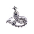thumbnail image 1 of Alilang Silvery Tone Shiny Grey Black Crystal Rhinestones Serpent Snake Statement Ring, Grey, 1 of 1