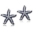 thumbnail image 1 of Alilang Synthetic Jet Black Color Playful Dancing Starfish Crystal Rhinestone Element Stud Earrings, 1 of 4