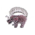 thumbnail image 1 of Alilang Tiny Cute Pink Rose Rhinestone Crystal African Safari Playful Elephant Adj Ring, 1 of 5
